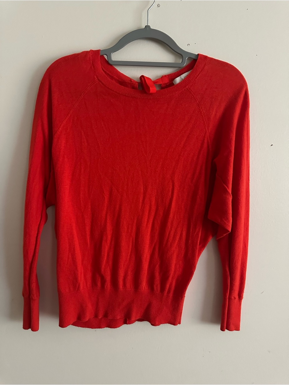 Ann Taylor LOFT  Back Tie Dolman Sleeve  lightweight Sweater wool blend Size XS